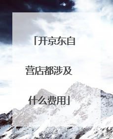 开京东自营店都涉及什么费用
