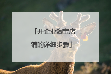 开企业淘宝店铺的详细步骤