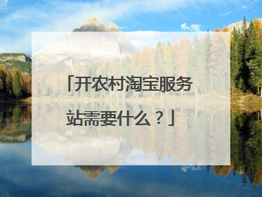 开农村淘宝服务站需要什么?