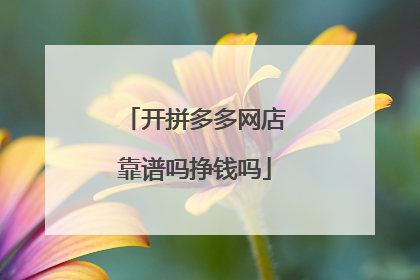 开拼多多网店靠谱吗挣钱吗