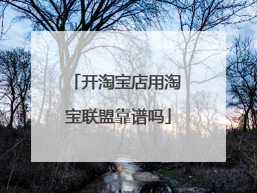 开淘宝店用淘宝联盟靠谱吗
