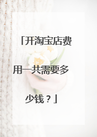 开淘宝店费用一共需要多少钱？