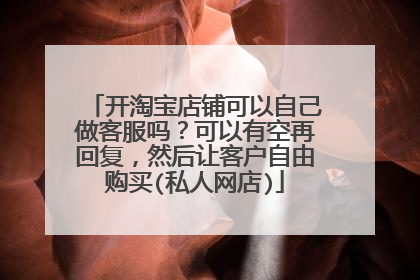 开淘宝店铺可以自己做客服吗?可以有空再回复,然后让客户自由购买(私人网店)