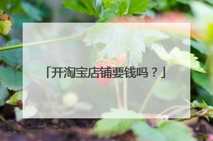 开淘宝店铺要钱吗?