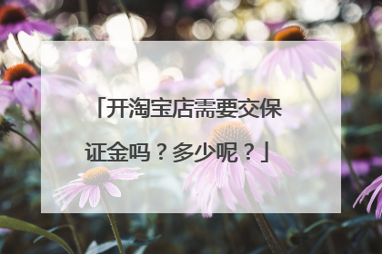 开淘宝店需要交保证金吗?多少呢?