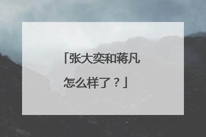 张大奕和蒋凡怎么样了?