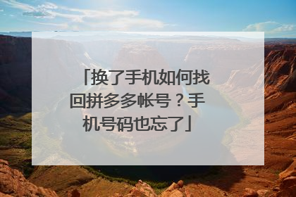 换了手机如何找回拼多多帐号?手机号码也忘了