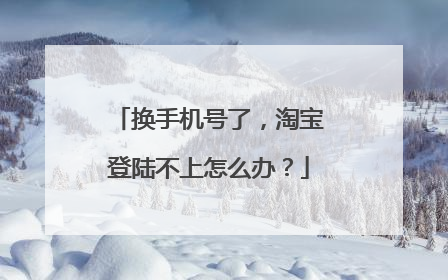 换手机号了，淘宝登陆不上怎么办？