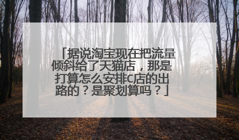据说淘宝现在把流量倾斜给了天猫店,那是打算怎么安排C店的出路的?是聚划算吗?