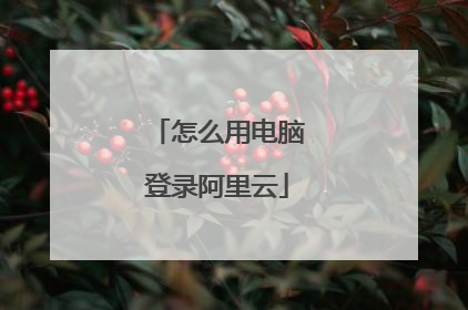 怎么用电脑登录阿里云