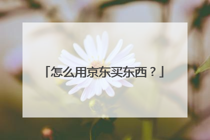 怎么用京东买东西?