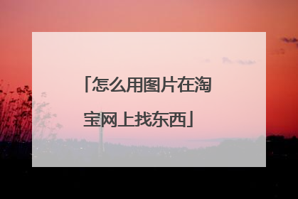 怎么用图片在淘宝网上找东西