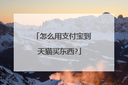 怎么用支付宝到天猫买东西?