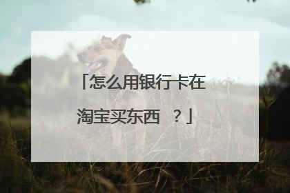 怎么用银行卡在淘宝买东西 ?