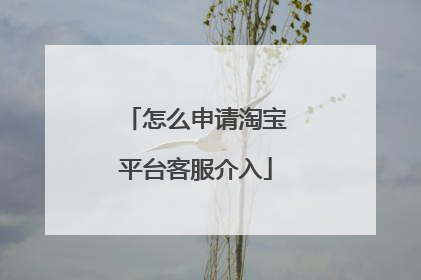 怎么申请淘宝平台客服介入