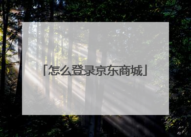 怎么登录京东商城