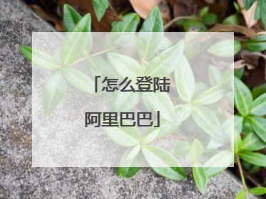 怎么登陆阿里巴巴