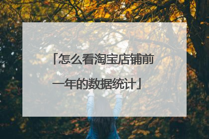 怎么看淘宝店铺前一年的数据统计