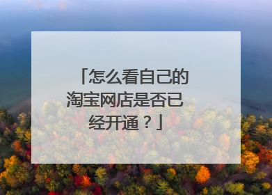 怎么看自己的淘宝网店是否已经开通？