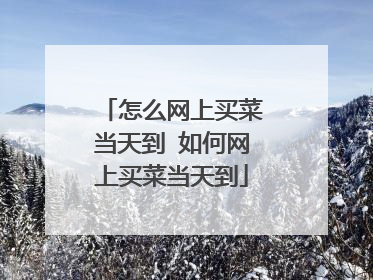怎么网上买菜当天到 如何网上买菜当天到
