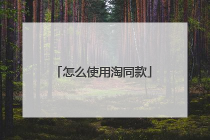 怎么使用淘同款