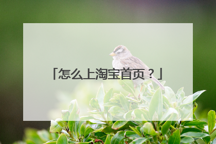 怎么上淘宝首页？