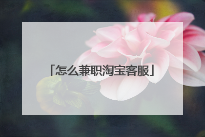 怎么兼职淘宝客服