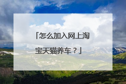 怎么加入网上淘宝天猫养车?