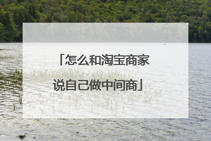 怎么和淘宝商家说自己做中间商