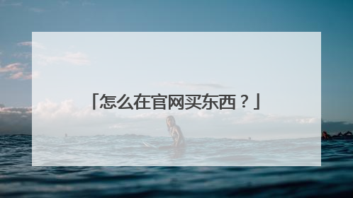 怎么在官网买东西?