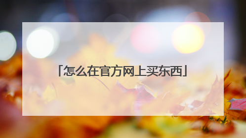 怎么在官方网上买东西