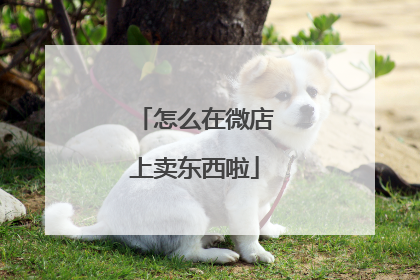 怎么在微店上卖东西啦