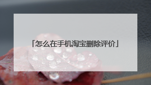 怎么在手机淘宝删除评价