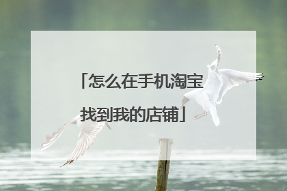 怎么在手机淘宝找到我的店铺