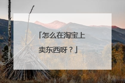 怎么在淘宝上卖东西呀?