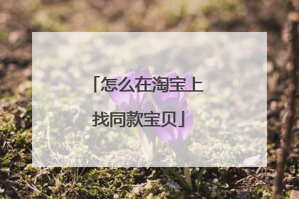 怎么在淘宝上找同款宝贝