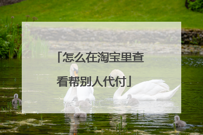 怎么在淘宝里查看帮别人代付