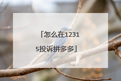 怎么在12315投诉拼多多