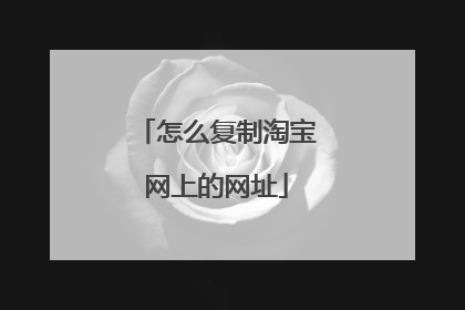 怎么复制淘宝网上的网址