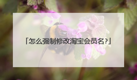 怎么强制修改淘宝会员名?