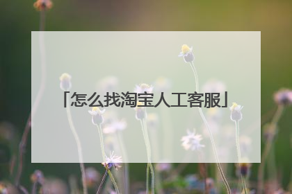 怎么找淘宝人工客服
