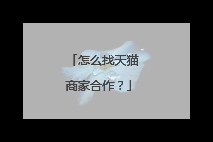 怎么找天猫商家合作?