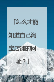 怎么才能知道自己淘宝店铺的网址?