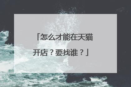 怎么才能在天猫开店?要找谁?