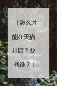 怎么才能在天猫开店?要找谁?