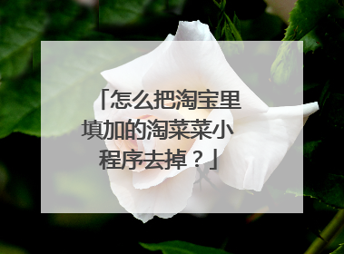 怎么把淘宝里填加的淘菜菜小程序去掉？