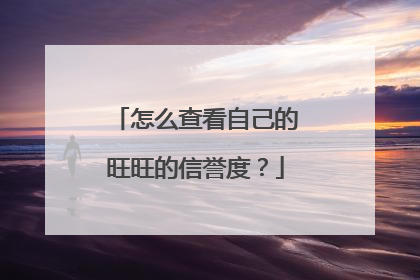 怎么查看自己的旺旺的信誉度?