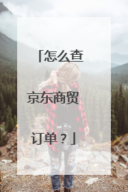 怎么查京东商贸订单？