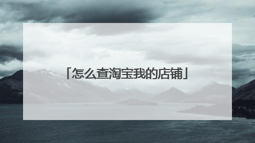 怎么查淘宝我的店铺