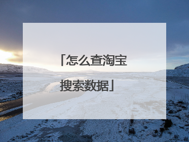 怎么查淘宝搜索数据